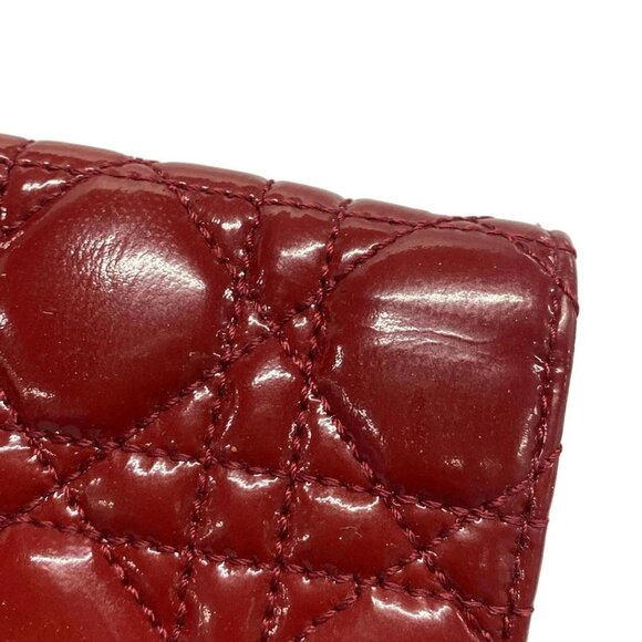 Auth DIOR/ChristianDior Cannage Stitch Red Patent Leather Clutch Bag - Picture 5 of 16